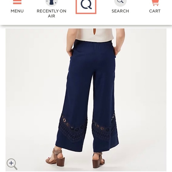 Susan Graver Black Pants with Crochet Detail 6 - Picture 3 of 8